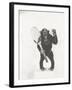 Monkey Holding a Tennis Racket and Ball-null-Framed Photo