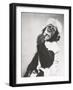 Monkey in Coonskin Cap Deep in Thought-null-Framed Photo