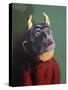 Monkey in Cow Mask, 2005,-Peter Jones-Stretched Canvas
