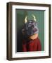 Monkey in Cow Mask, 2005,-Peter Jones-Framed Giclee Print