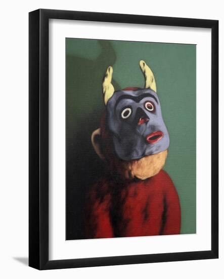 Monkey in Cow Mask, 2005,-Peter Jones-Framed Giclee Print