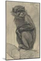 Monkey on a Branch, 1879-August Allebe-Mounted Art Print