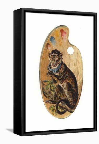 Monkey on Paint Palette-null-Framed Stretched Canvas