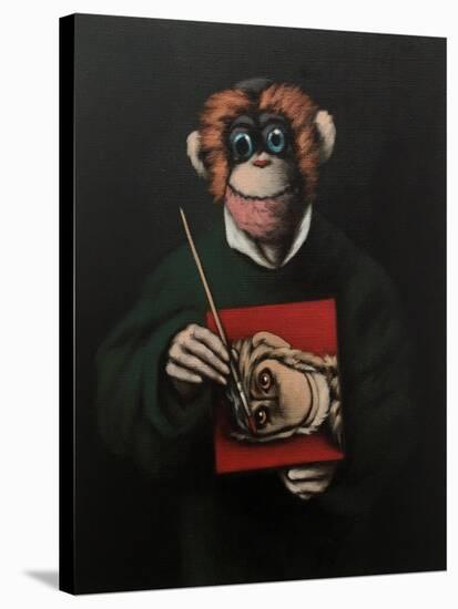 Monkey Painter, 2005,-Peter Jones-Stretched Canvas