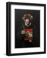 Monkey Painter, 2005,-Peter Jones-Framed Giclee Print