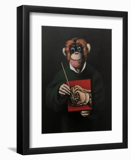 Monkey Painter, 2005,-Peter Jones-Framed Giclee Print