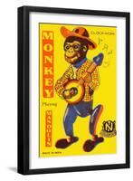 Monkey Playing Mandolin-null-Framed Art Print