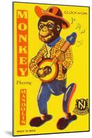 Monkey Playing Mandolin-null-Mounted Art Print