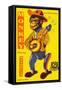 Monkey Playing Mandolin-null-Framed Stretched Canvas