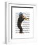 Monkey Playing Trumpet with Blue Hat-Fab Funky-Framed Art Print