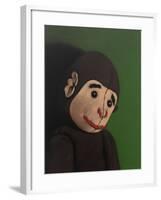 Monkey Portrait on Green, 2005,-Peter Jones-Framed Giclee Print