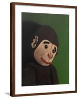 Monkey Portrait on Green, 2005,-Peter Jones-Framed Giclee Print