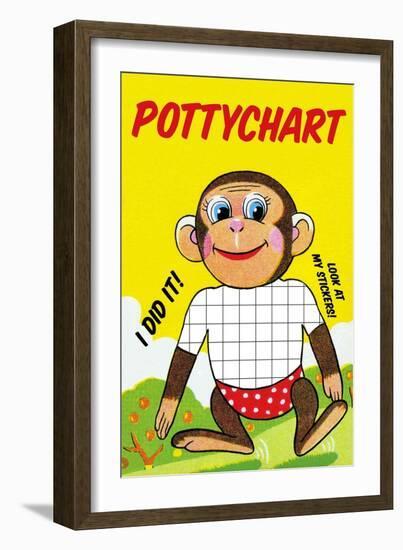 Monkey Potty Chart-Jason Pierce-Framed Art Print