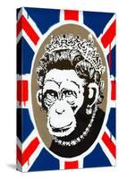 Monkey Queen Union Jack Graffiti-null-Stretched Canvas