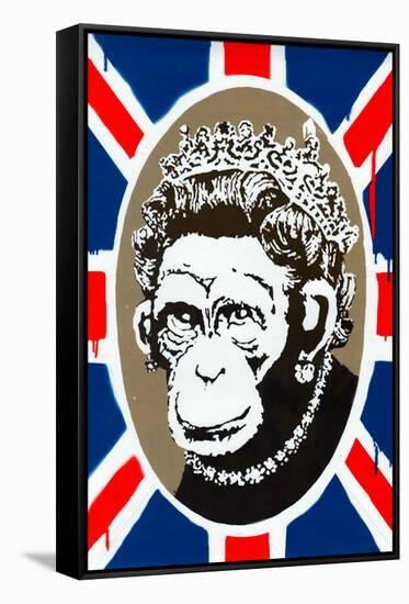 Monkey Queen Union Jack Graffiti-null-Framed Stretched Canvas