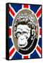 Monkey Queen Union Jack Graffiti-null-Framed Stretched Canvas