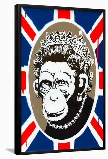 Monkey Queen Union Jack Graffiti-null-Framed Poster