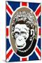 Monkey Queen Union Jack Graffiti-null-Mounted Art Print