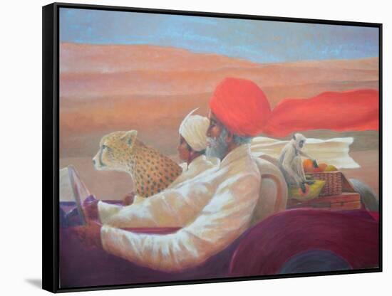 Monkey's Picnic-Lincoln Seligman-Framed Stretched Canvas