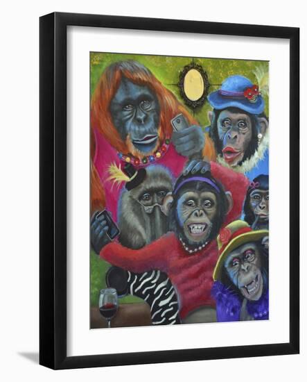Monkey Selfies-Sue Clyne-Framed Giclee Print