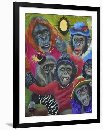 Monkey Selfies-Sue Clyne-Framed Giclee Print