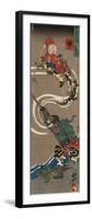 Monkey: Songoku (Sun Wu K'Ung) King of the Monkeys Conjuring an Army of Monkeys from the Air to…-Kuniyoshi Utagawa-Framed Premium Giclee Print