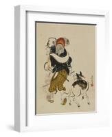 (Monkey Trainer and Dog), Mid to Late 19th Century-Shibata Zeshin-Framed Giclee Print