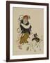 (Monkey Trainer and Dog), Mid to Late 19th Century-Shibata Zeshin-Framed Giclee Print