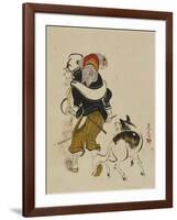 (Monkey Trainer and Dog), Mid to Late 19th Century-Shibata Zeshin-Framed Giclee Print