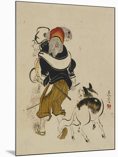 (Monkey Trainer and Dog), Mid to Late 19th Century-Shibata Zeshin-Mounted Giclee Print