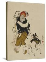 (Monkey Trainer and Dog), Mid to Late 19th Century-Shibata Zeshin-Stretched Canvas