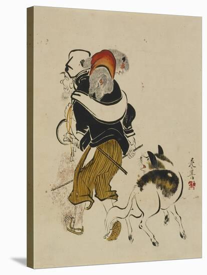 (Monkey Trainer and Dog), Mid to Late 19th Century-Shibata Zeshin-Stretched Canvas