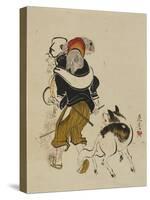 (Monkey Trainer and Dog), Mid to Late 19th Century-Shibata Zeshin-Stretched Canvas