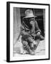 Monkey Wearing Jacket Smoking Cigarette-null-Framed Premium Photographic Print