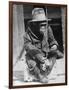 Monkey Wearing Jacket Smoking Cigarette-null-Framed Photographic Print