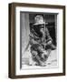 Monkey Wearing Jacket Smoking Cigarette-null-Framed Photographic Print