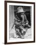 Monkey Wearing Jacket Smoking Cigarette-null-Framed Photographic Print