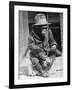 Monkey Wearing Jacket Smoking Cigarette-null-Framed Photographic Print