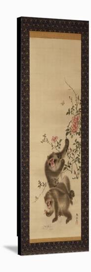 Monkeys and Roses-Hashiguchi Goyo-Stretched Canvas