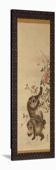 Monkeys and Roses-Hashiguchi Goyo-Stretched Canvas