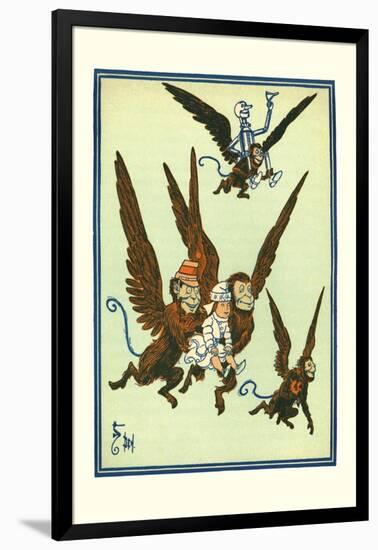 Monkeys Flew Away with Dorothy-William W. Denslow-Framed Art Print