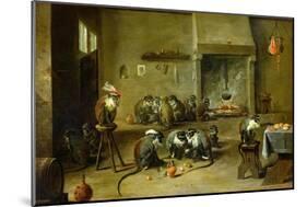 Monkeys in a Kitchen, circa 1645-David Teniers the Younger-Mounted Giclee Print