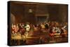 Monkeys in a Tavern (Oil on Panel) (For Detail See 92084)-Ferdinand van Kessel-Stretched Canvas