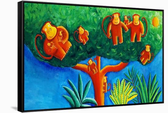 Monkeys in a Tree, 2002-Julie Nicholls-Framed Stretched Canvas