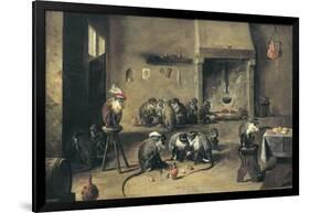 Monkeys in the Kitchen-David Teniers the Younger-Framed Art Print