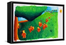 Monkeys Leaving Tree, 2002-Julie Nicholls-Framed Stretched Canvas