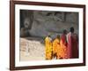 Monks at Reclining Buddha Statue, Gal Vihara, Polonnaruwa, UNESCO World Heritage Site, Sri Lanka-Ian Trower-Framed Photographic Print