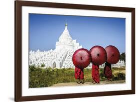 Monks at the Hsinbyume Pagoda-Berthold Dieckfoss-Framed Giclee Print