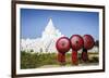 Monks at the Hsinbyume Pagoda-Berthold Dieckfoss-Framed Giclee Print