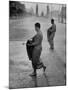 Monks Begging For Food at Dawn on Main Thoroughfare of Bangkok-Howard Sochurek-Mounted Photographic Print